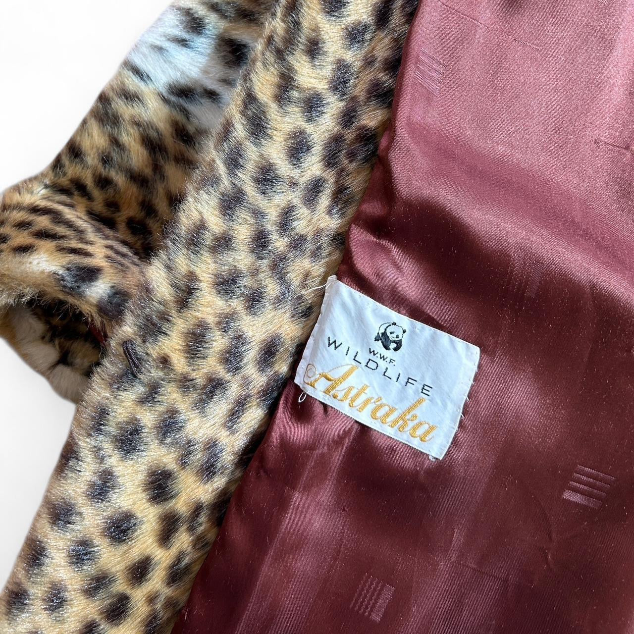 Vintage leopard print fur coat