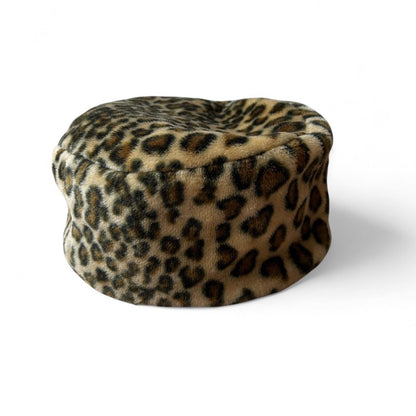 Vintage leopard faux fur hat