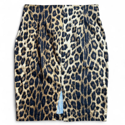 Leopard print pencil skirt
