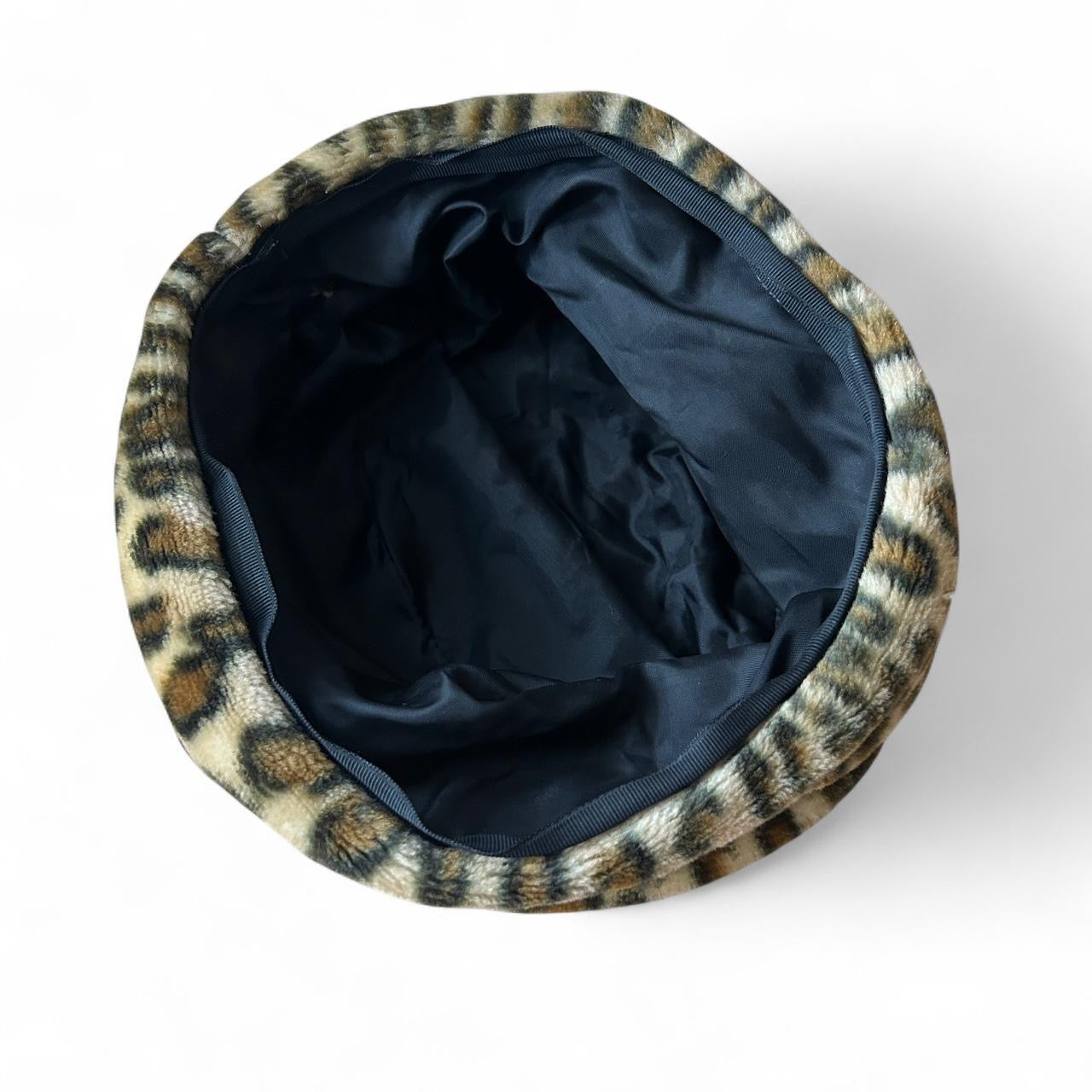 Vintage leopard faux fur hat