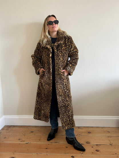Vintage brown leopard print coat