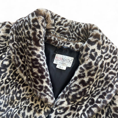 Vintage long leopard fur coat