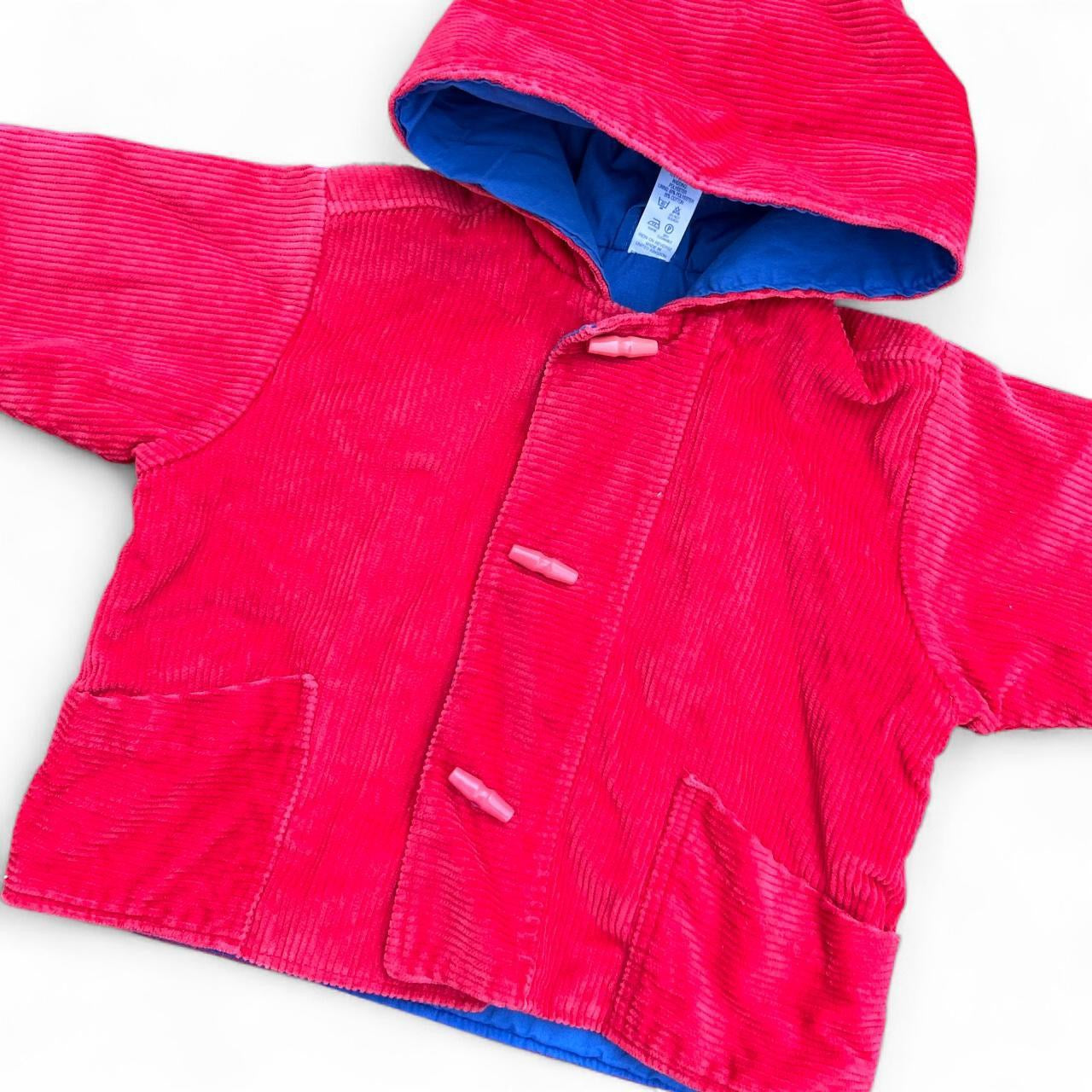 Vintage red corduroy duffle coat