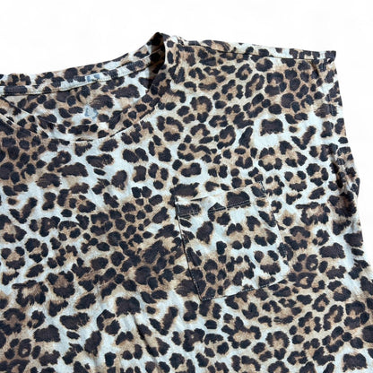 Leopard print T-shirt dress with pockets