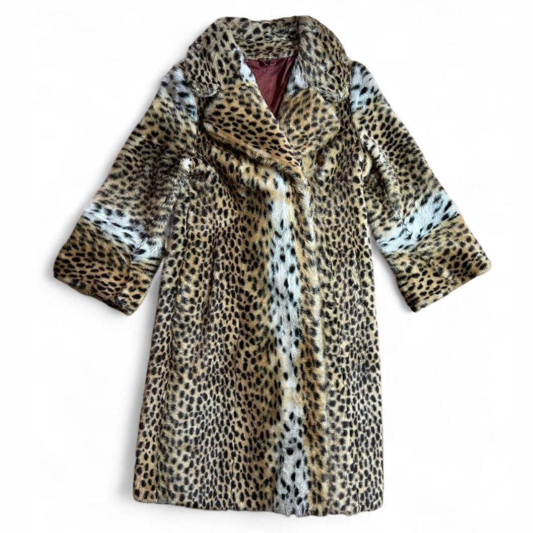 Vintage leopard print fur coat