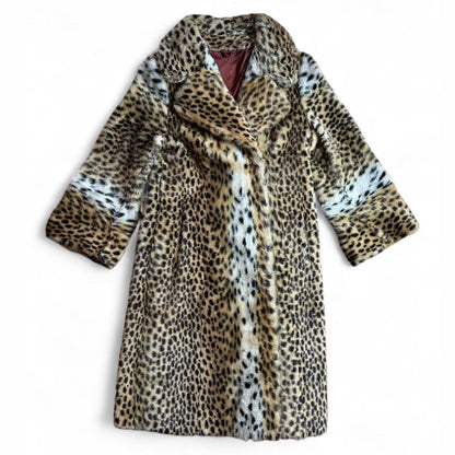Vintage leopard print fur coat
