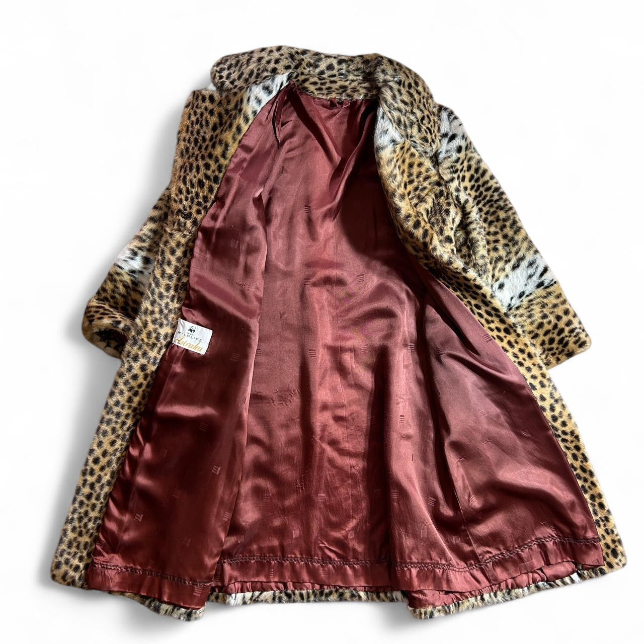 Vintage leopard print fur coat