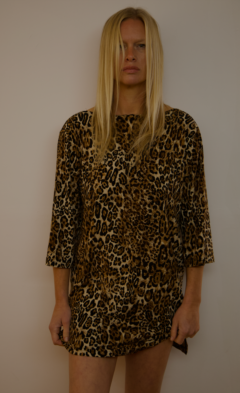 Vintage leopard print T-shirt dress